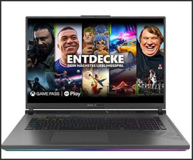 ASUS ROG Strix G18 G814JU-N5008W, Notebook, mit 18 Zoll Display, Intel® Core™ i7 Prozessor, 16 GB RAM, 1 TB SSD, NVIDIA, GeForce RTX™ 4050, Schwarz, Grau Windows 11 Home (64 Bit)