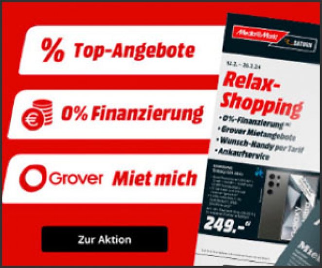 Relax-Shopping: Rabatt-Angebote, 0%-Finanzierung, Mietangebote
