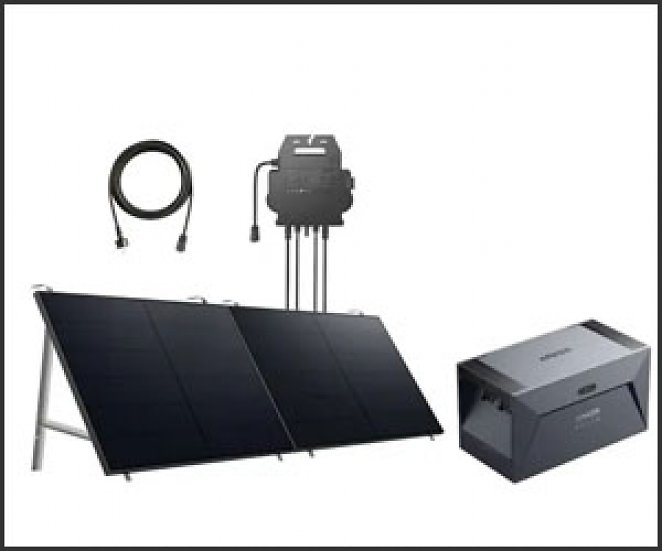Anker SOLIX RS40B Balkonkraftwerk - Premium mit Balkonhalterungen (2x 410W) + Anker SOLIX Solarbank E1600