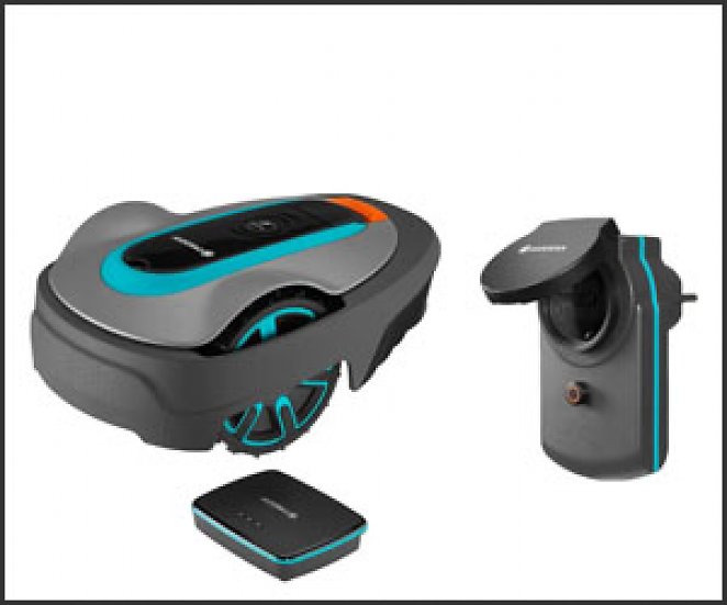 GARDENA Mähroboter smart SILENO city 400 m² Set mit LONA Technologie + gratis smart Power Zwischenstecker