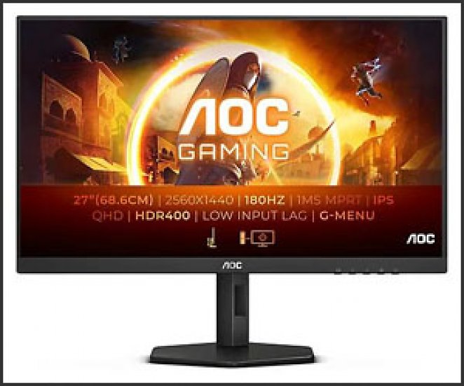 AOC Q27G4X 27 Zoll QHD Gaming Monitor (0,5 ms Reaktionszeit, 180 Hz)