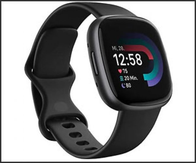 FITBIT Versa 4 Smartwatch Aluminium Elastomer, S/L, Black/Graphite