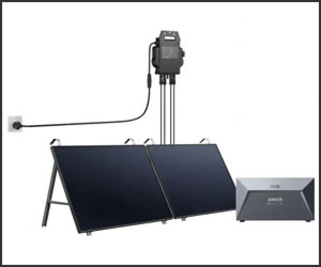 Anker SOLIX RS40P - Balkonkraftwerk Premium mit Halterungen (2x 445W) + Anker SOLIX Solarbank E1600