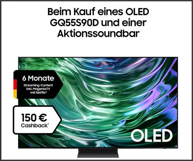 SAMSUNG GQ55S90D OLED TV (Flat, 55 Zoll / 138 cm, OLED 4K, SMART TV, Tizen)