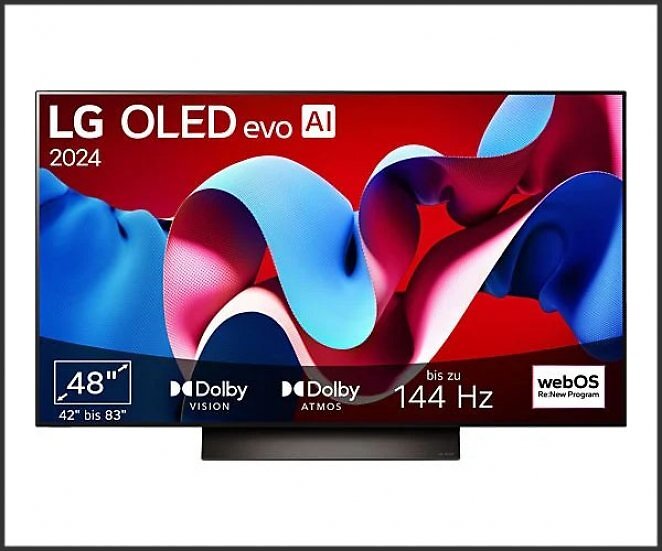 LG OLED48C43LA OLED evo TV (Flat, 48 Zoll / 121 cm, OLED 4K, SMART TV)