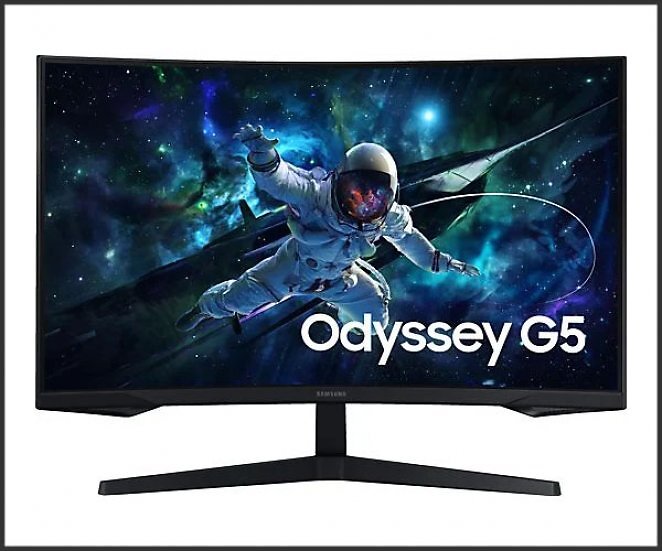 SAMSUNG Odyssey G55C S27CG554EU 27 Zoll WQHD Curved-Gaming Monitor (1 ms Reaktionszeit