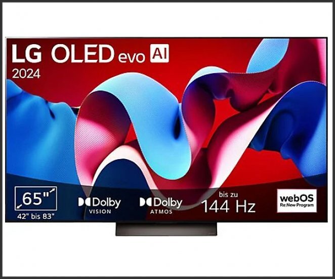 LG OLED65C43LA OLED evo TV (Flat, 65 Zoll / 165 cm, OLED 4K, SMART TV)
