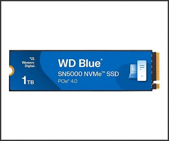 WD. Blue® SN5000 NVMe™ PCIe® Gen4, 5.150 MB/s Lesen, 4.900 MB/s Schreiben, 600 TBW SSD, 1 TB SSD M.2 via PCIe, intern