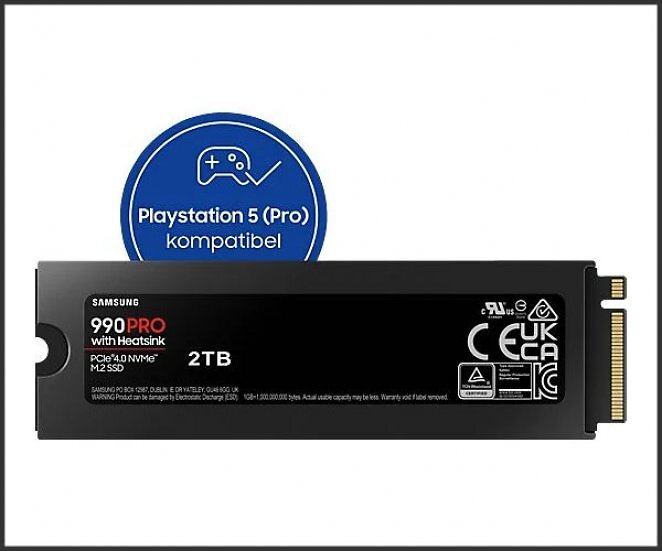SAMSUNG 990 PRO Heatsink PS5 1TB, Gaming Festplatte, Schwarz
