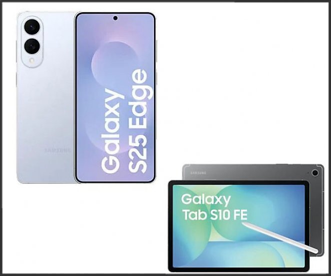 SAMSUNG Galaxy S25 Edge 256 GB Titanium Icyblue Dual SIM - gratis dazu gibt's das Samsung Galaxy Tab S10 FE 128 GB