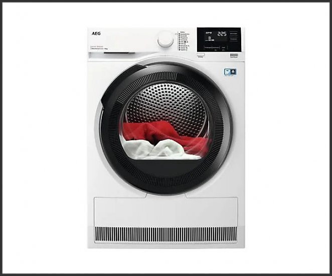 AEG TR8T60685 Wärmepumpentrockner Serie 8000 AbsoluteCare® mit Trommelsteuerung (8 kg, Weiß / Schwarz / Weiß)