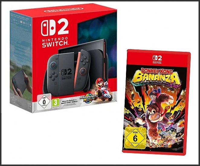 Switch 2 Mario Kart World-Bundle mit Donkey Kong Bananza
