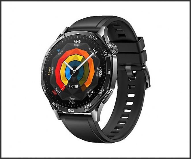 HUAWEI Watch GT5 46 MM Smartwatch Fluorelastomer, 140-210 mm, Black