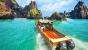 <strong>Eine Bootsfahrt, die ist lustig:</strong> Neben dem Jeep steuert man manchmal ein Schnellboot. Passt dabei auf Riffe, Sandbänke und spitze Felsen auf! (PS4)