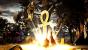 Die meisten Spezialattacken von Dr. Fate werden von einem gigantischen Ankh-Symbol quittiert.