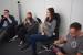 Die Redakteure Thomas und Chris sowie Volontärin Paula und Praktikantin Kristina spielen gemeinsam Playlink: That's You.