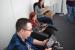 Die Redakteure Thomas und Chris sowie Volontärin Paula und Praktikantin Kristina spielen gemeinsam Playlink: That's You.
