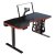 Ein LeetDesk pro (Farbe: Crosshair Red) in der Top-Ausstattung mit PC-Halter, Kabelkanal und Monitorhalterung.