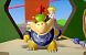 Bowser Jr. in Super Mario Sunshine, wie er Prinzessin Peach entführt, weil er sie fälschlicherweise für seine Mutter hält.