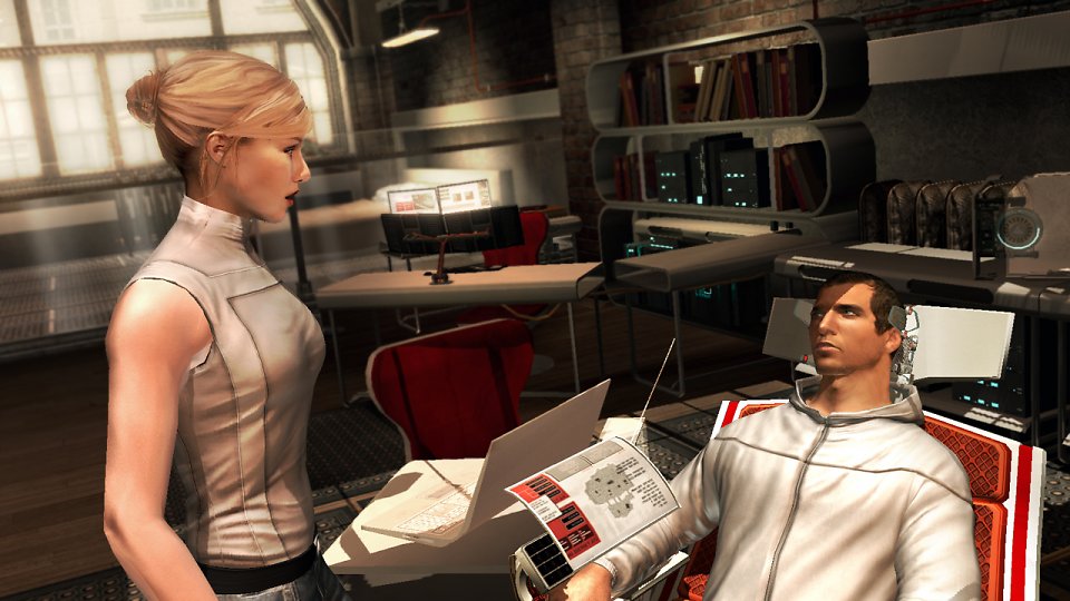 Desmond und Lucy am Animus in Assassin's Creed 2
