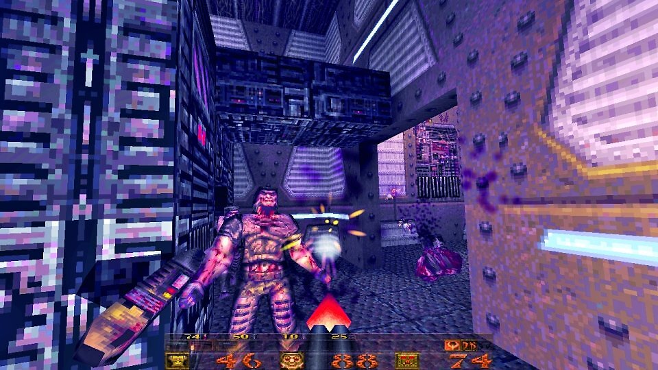 In den Levels verstreute Power-ups erleichterten oft das Spiel. Ausgerüstet mit 'Quad Damage' ließt ihr den getroffenen Feinden nur selten Zeit zum Vergeltungsschlag.