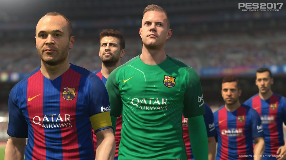 Ter Stegen läuft mit dem Barca-Team ein