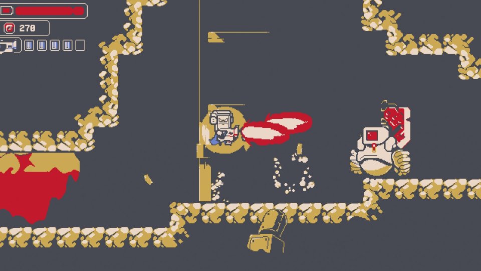 Obwohl das Katana im gesamte Spiel eure Hauptwaffe bleibt, sind auch die drei Knarren – hier Tabbys Maschinenpistolen – sehr effektiv im Kampf.