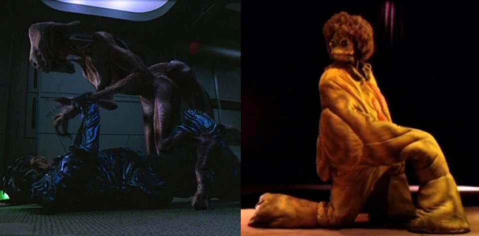8472 -&nbsp;In den DVD-Kommentaren der 4. Staffel von Star Trek: Voyager versteckt sich der Urahn von Spezies 8472: Das außerirdische Afro-Monster aus einem Theaterstück von Dan Curry.