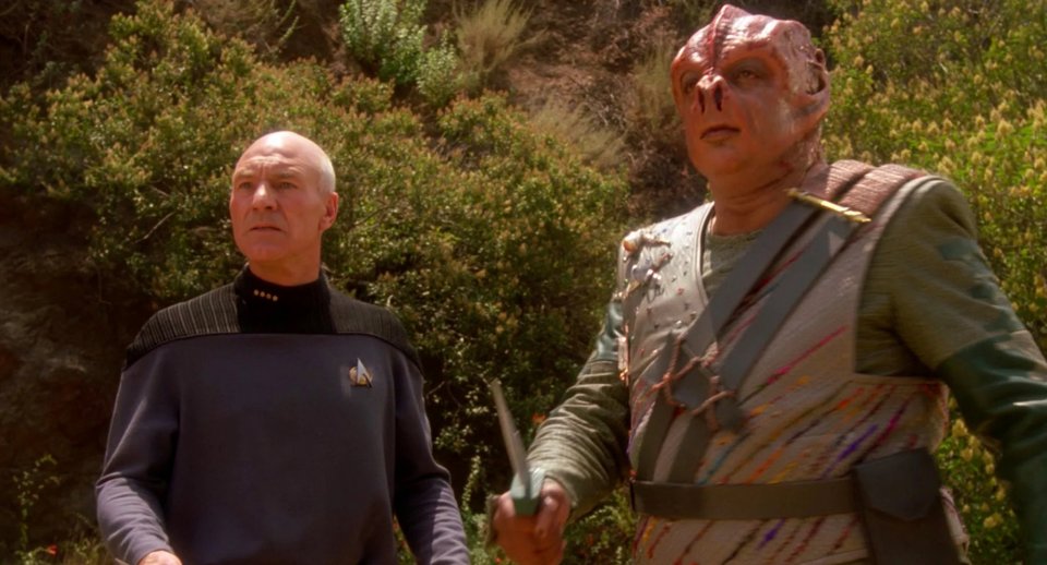 Tamarianer -&nbsp;Der Universalübersetzer übersetzt zwar die Worte der Tamarianischen Sprache, aber nicht den Kontext. Die Folge „Darmok“ kreierte eine der besten Alien-Spezies. (1)