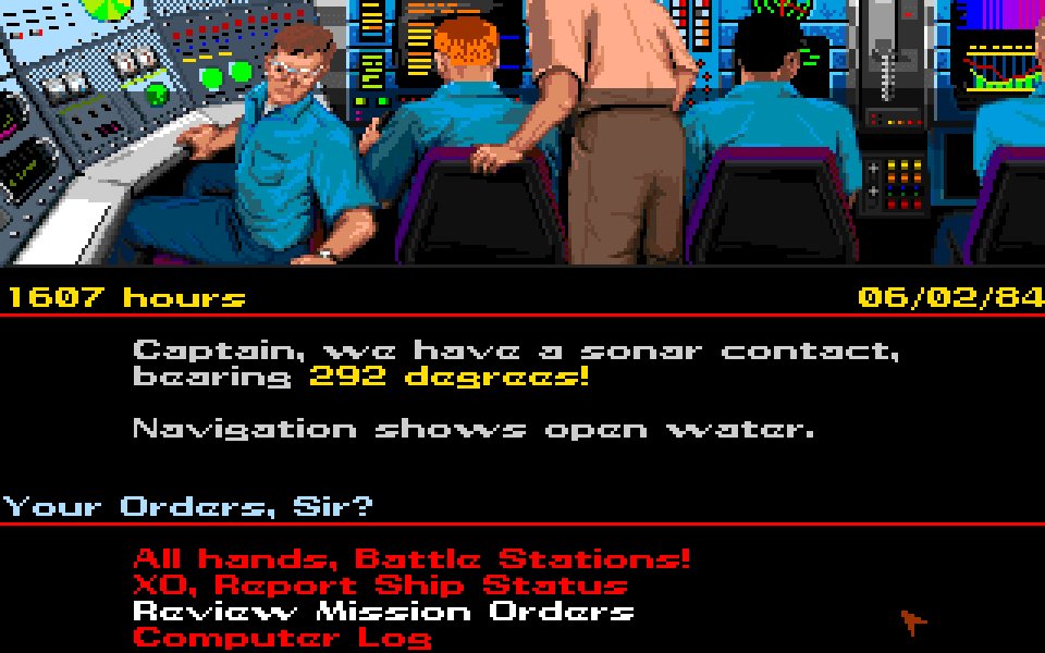 Die Microprose-Simulation Red Storm Rising (1988) basierte auf dem gleichnamigen Roman von Tom Clancy. Der Spieler kontrolliert darin ein amerikanisches Atom-U-Boot. Die Aufgabe besteht darin, sowjetische Streitkräfte zurückzuschlagen und einen Raketenangriff zu verhindern.