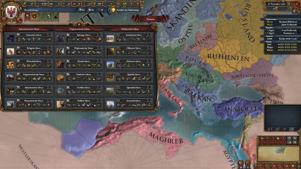 Ideen braucht das Land: Die Icon-Flut aus Europa Universalis 4 macht deutlich, dass es mächtig viele Möglichkeiten gab, in welche Richtung sich euer Land entwickeln konnte. <br> &nbsp;