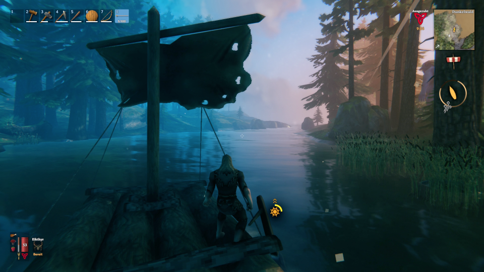 Schiff ahoi! Im späteren Spielverlauf könnt ihr Flöße und Boote bauen und damit die Ozeane erobern.