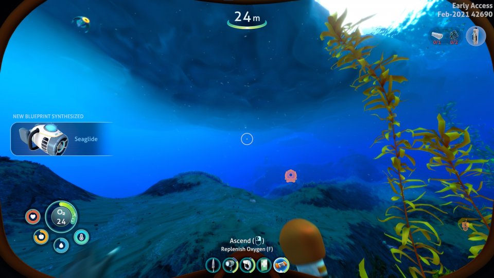 Der Seaglide ist eines der wertvollsten Stücke Technologie im gesamten frühen Spielverlauf! Passt jedoch auf, wenn ihr lange taucht - das Eisschelf über euch bedeutet euren Tod, wenn ihr nicht gut plant.