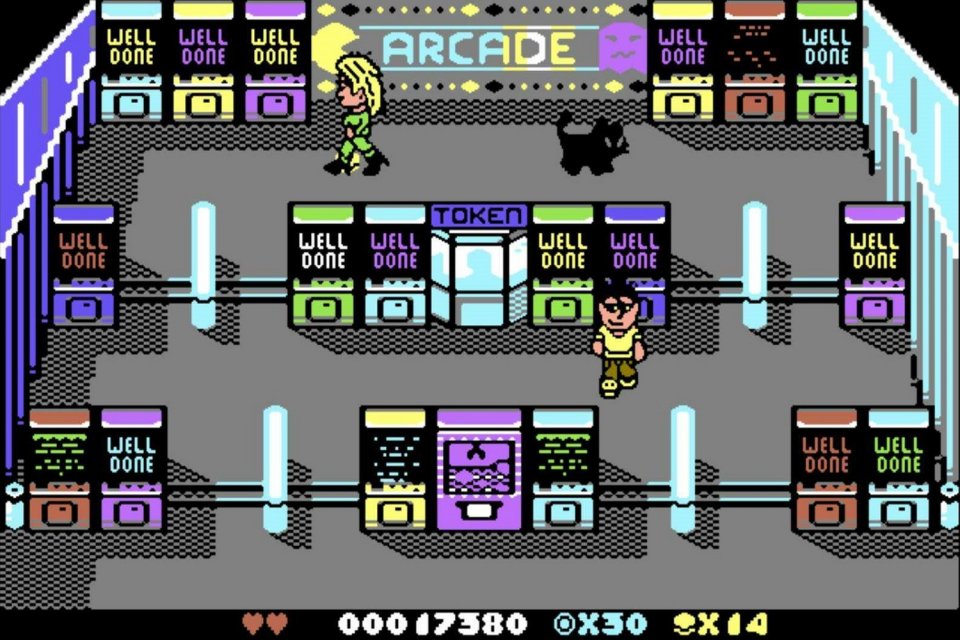 Bei Arcade Daze muss der Spieler sein Können an 18 Automaten beweisen. In dieser Szene sind bereits 14 geschafft, da heißt es WELL DONE!&nbsp;