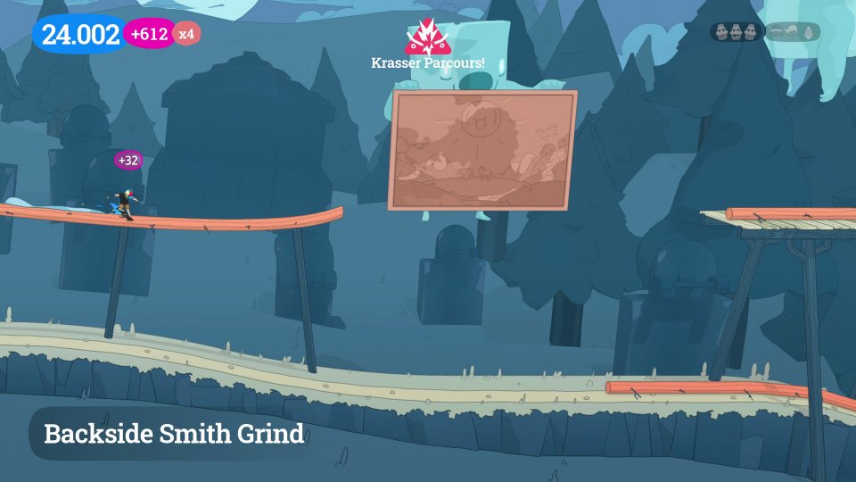 Bekanntes Gameplay, neue Grafik: Der Stil von OlliOlli World erinnert so ein wenig an Adventure Time.