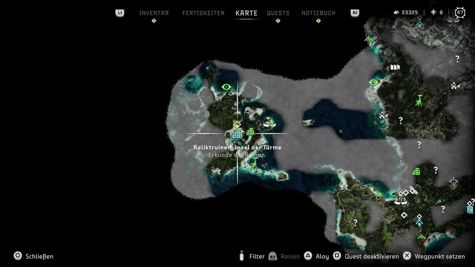 Auch ganz im Westen auf Landfall gibt es eine Reliktruine.