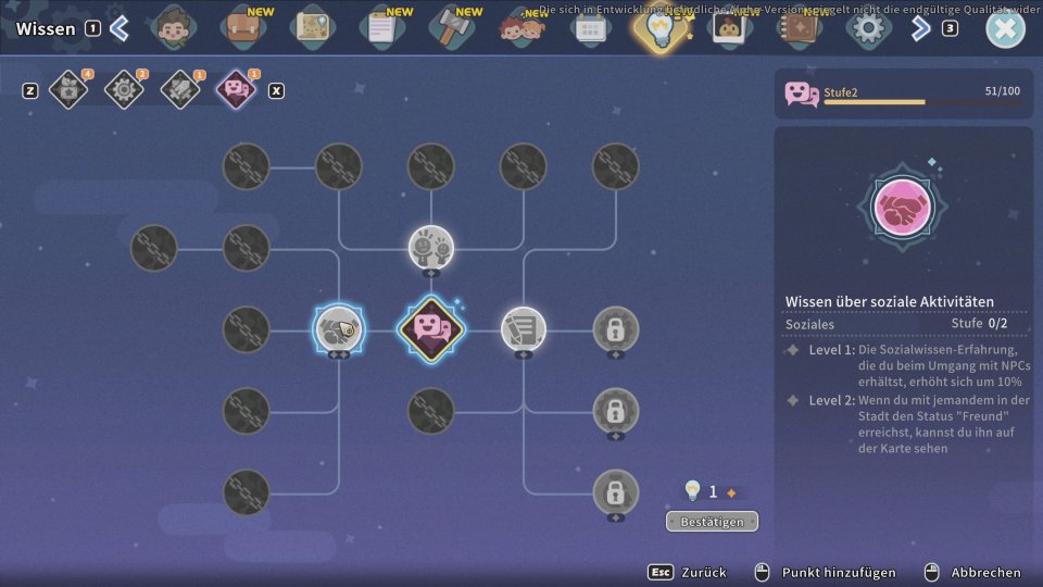 Einige Skills sind in der Early-Access-Fassung noch nicht verfügbar.
