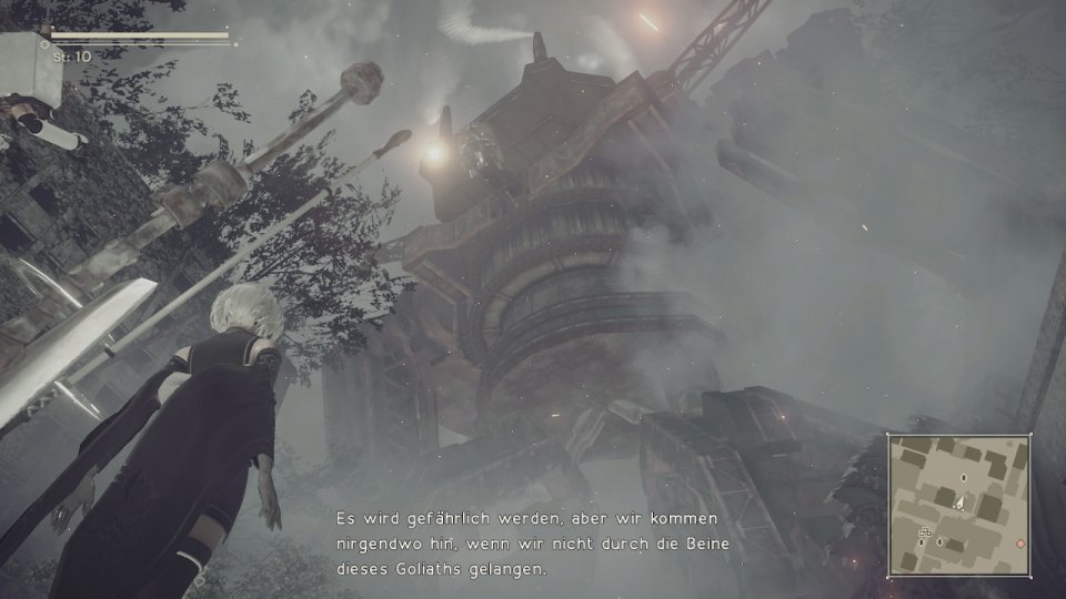 Weil hier immer noch Platinum Games am Werk ist, geizt das Spiel nicht mit Action-Setpieces. Manche eurer Gegner sind hunderte Meter groß.&nbsp;