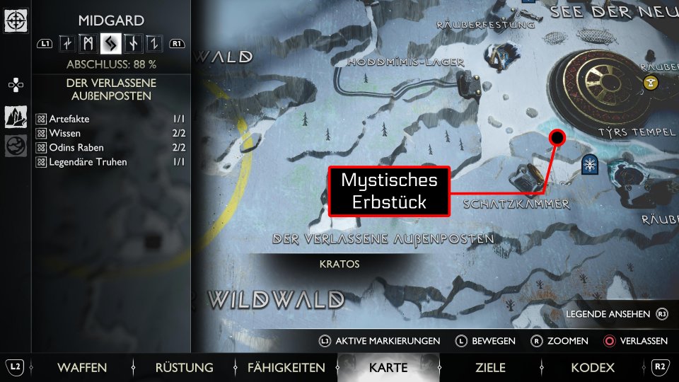 An diesem Ort in Midgard erhaltet ihr das Mystische Erbstück. Ihr müsst dort lediglich ein Stück Eis mit dem Speer zerstören.&nbsp;