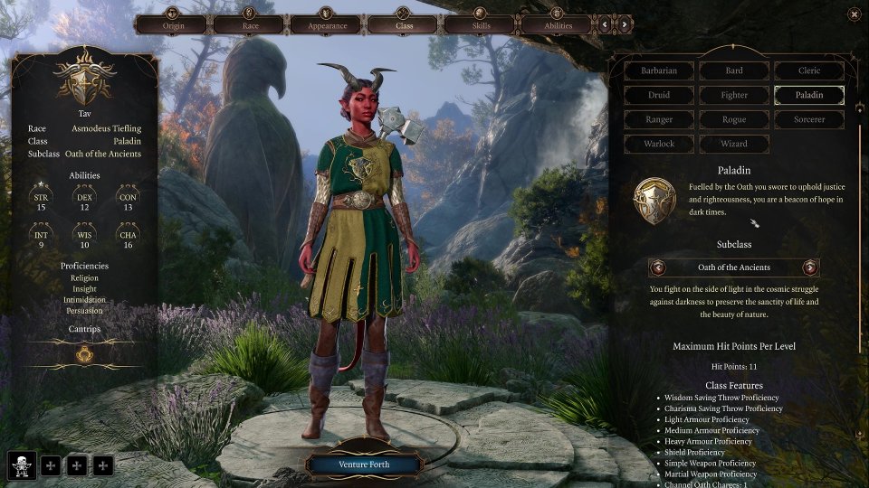 Der Character Creator aus Baldur's Gate 3.