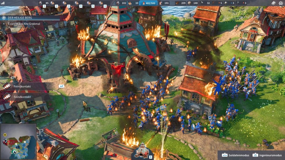 Unsere Soldaten werfen Brandsätze, um feindliche Gebäude einzuäschern. Friedliche Lösungswege gibt es nicht.