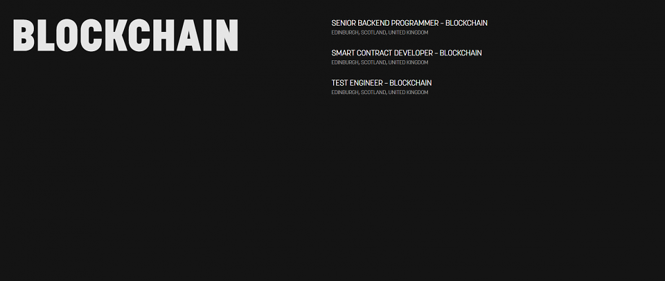 Stellenausschreibung für Blockchain