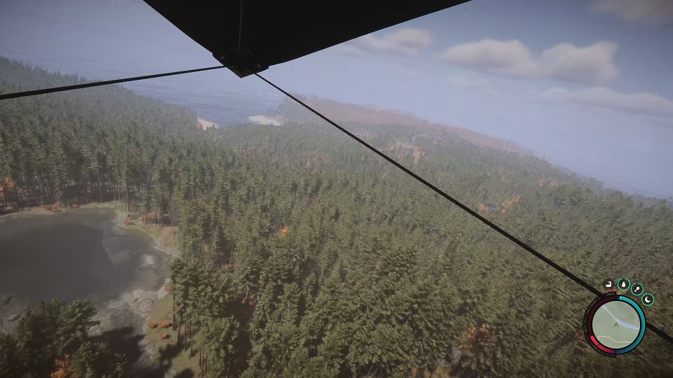 Spieler fliegt mit Gleiter