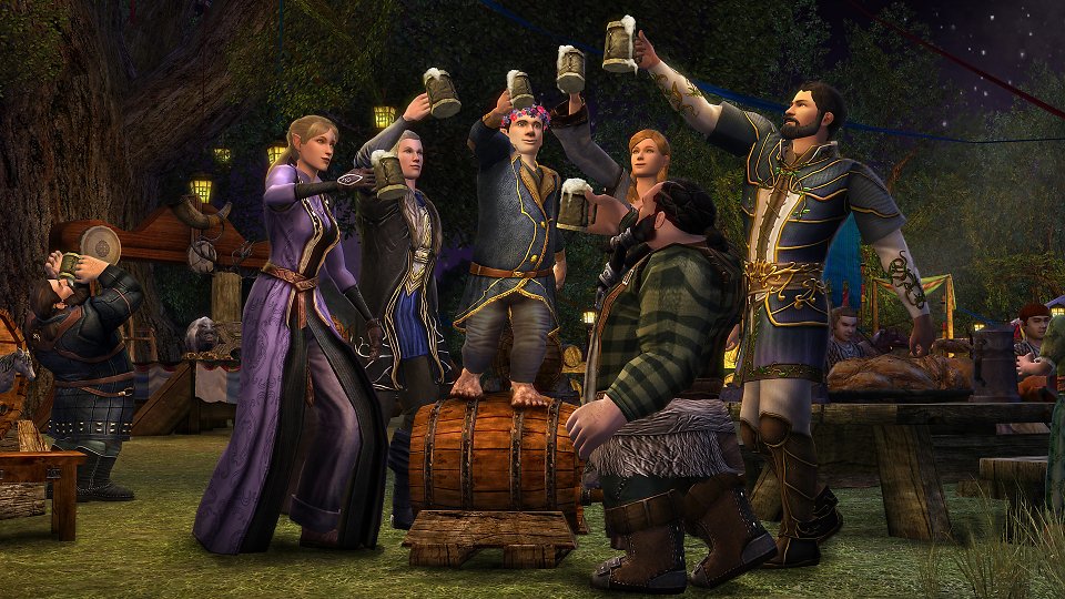 Charaktere stoßen an in Herr der Ringe Online