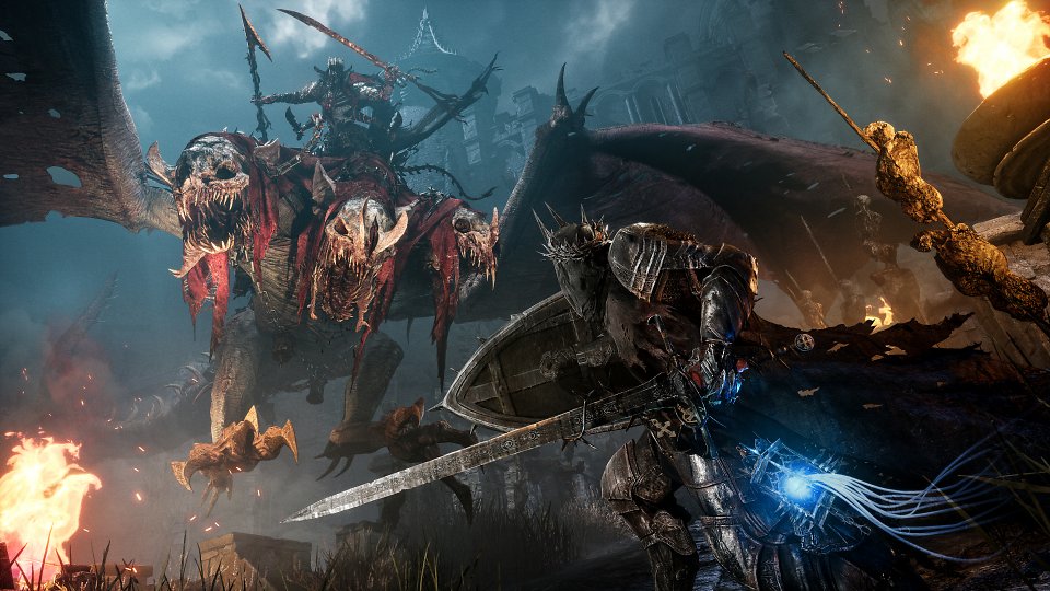 Ein Kampf gegen ein untotes Monster in Lords of the Fallen