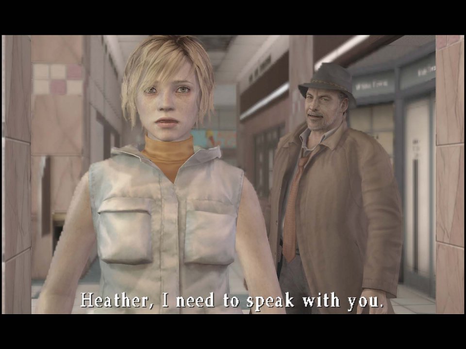 Heather Mason aus Silent Hill 3 trifft auf den Privatdetektiv Douglas.