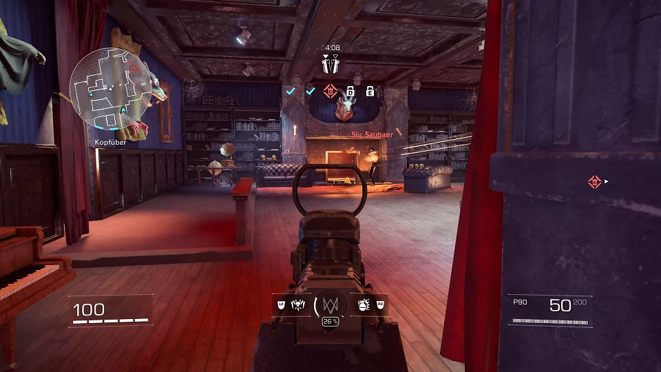 Spieler zielt auf Gegner
