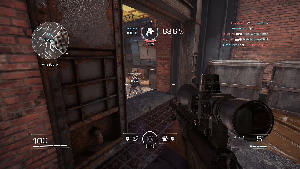Spieler zielt mit Scharfschützengewehr