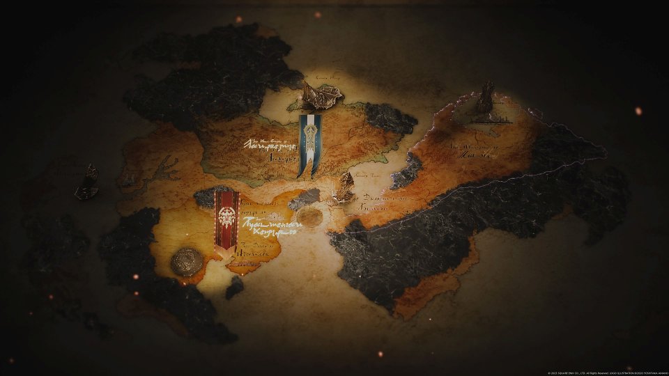 Ein Kartenausschnitt der Welt von Final Fantasy 16.