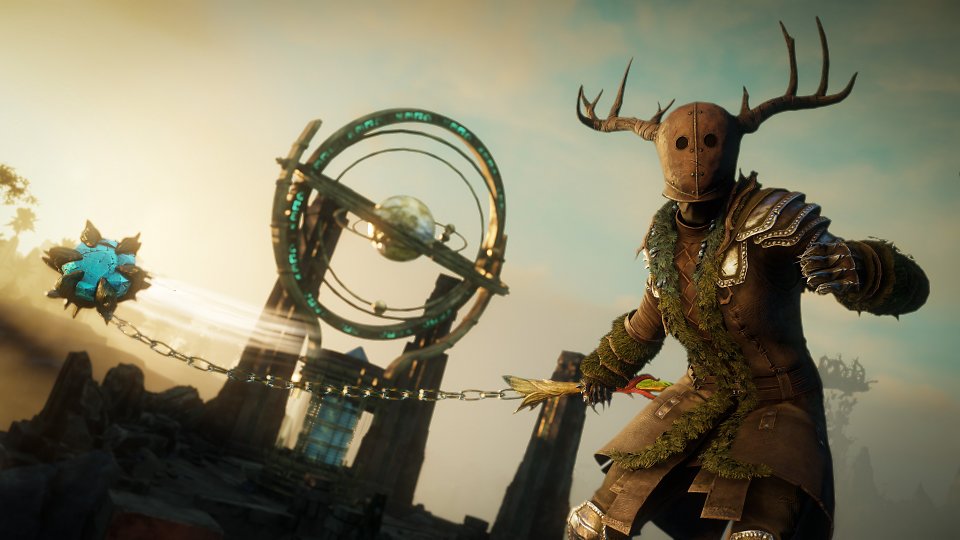 Mann mit Maske und Morgenstern